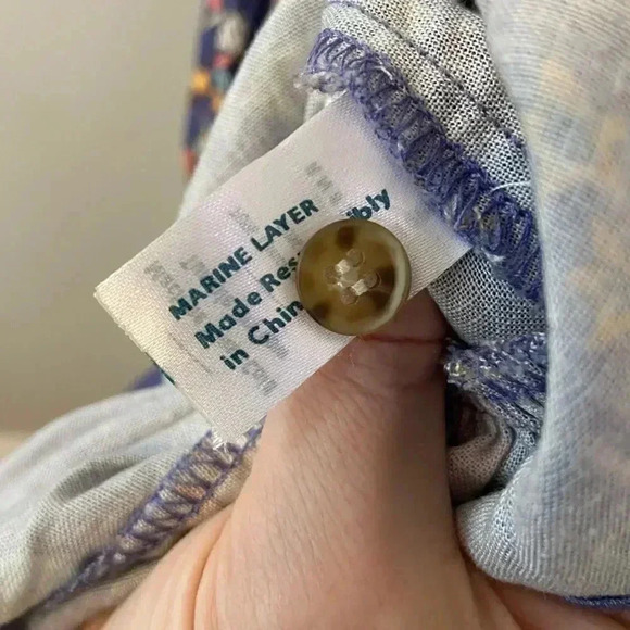 NWT Marine Layer Laney Hibiscus Tie-Waist Mini Dress size XS - Picture 6 of 15